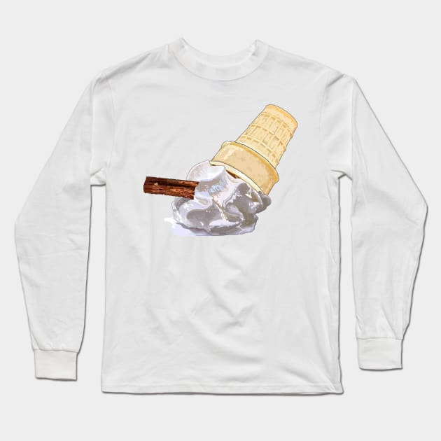 Melted ice-cream (vanilla & chocolate flake) Long Sleeve T-Shirt by M[ ]